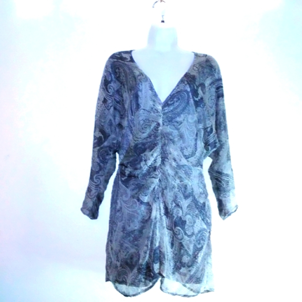 Young Fabulous & Broke Silk Paisley Ruched Dress